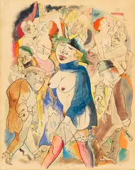 George Grosz, Walzertraum (Vorlage für "Ecce Homo", Blatt 13), 1921, Watercolor and India ink