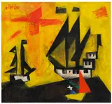 Lyonel Feininger, Marine nach Holzschnitt, 1933, Oil on canvas