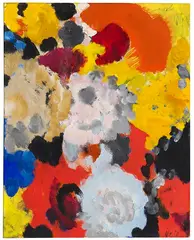 Aufleuchtend in Rot by Ernst Wilhelm Nay, 1960, Oil on canvas, sold Dec 2025