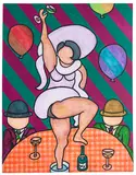 William Copley, Happy New Year, 1970, Acrylic on canvas