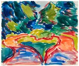 Karl Schmidt-Rottluff, Weggabelung, 1909, Watercolor