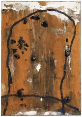 Indemini by Emil Schumacher, 1974, Mixed media. Acrylic and asphalt on canvas, sold Dec 2025