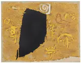 Willi Baumeister, Mit Spirale auf Gelb, 1953, Oil with synthetric resin and sand on fiberboard
