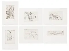 Cy Twombly, Sketches (6 Blätter), 1967-1975, Series of 6 Etchings