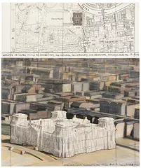Christo, Wrapped Reichstag (Project for Berlin) (2-teilig), 1979, Mixed mediaPencil, charcoal, pastel chalk, wax ...