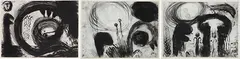 Frau mit drei Körpern (3-teilig) by Miriam Cahn, 1985, Charcoal drawing, sold Nov 2025