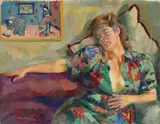 Conrad Felixmüller, Charly - Siesta (an der Wand ein Tajo-Kum-Holzschnitt)