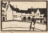 Gabriele Münter, Brücke in Chartres, 1907, Linocut