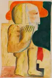 Männliche Figur mit Hut by Horst Antes, 1965, Watercolor, sold Nov 2025