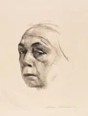 Selbstbildnis by Käthe Kollwitz, 1924, Lithografie auf dünnem Japan, sold Nov 2025