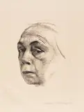 Käthe Kollwitz, Selbstbildnis, 1924, Lithografie auf dünnem Japan