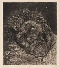 Otto Dix, Toter (St. Clément), 1924, Etching