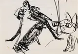 Ernst Ludwig Kirchner, Tanzpaar auf der Bühne (mit Hund)