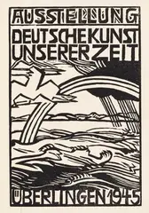Titelblatt des Kataloges der Ausstellung "Deutsche Kunst unserer Zeit", Überlingen by Erich Heckel, 1945, Woodcut, sold Oct 2025