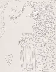 Male Figure by Andy Warhol, 1954, Ball-point drawing, sold Sep 2025