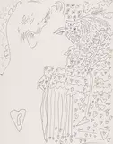 Andy Warhol, Male Figure, 1954, Ball-point drawing
