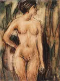 Weiblicher Akt by Christian Rohlfs, 1918, Tempera, sold Sep 2025