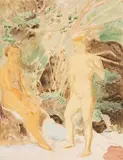 Erich Heckel, Zwei Frauen, 1939, Watercolor