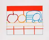 Tom Wesselmann, Still life with apple, orange and radio, 1991, Silkscreen in colors