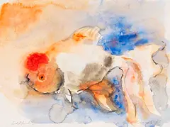 Rainer Fetting, Goldfisch, 1989, Watercolor