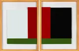 Julio Rondo, Ohne Titel (Rot, Weiss, Schwarz, Grün) 2 Teile, 2001, Acrylic