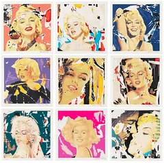Rotella, Marylin, I Volti (9 Bll.), 1998, Silkscreen in colors