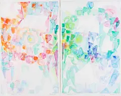 23-7 31-7 (Diptychon) by Heinz Kreutz, 1989, Watercolor, sold Sep 2025
