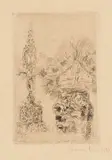 James Ensor, Candélabre et vase, 1888, Etching
