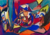 Adolf Hölzel, Komposition (Anbetung), 1930, Pastel