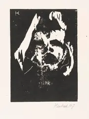 Singendes Mädchen by Erich Heckel, 1907, Woodcut, sold Aug 2025