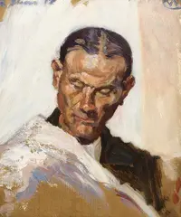 Albert Weisgerber, Porträtstudie eines Herren, 1912, Oil on cardboard
