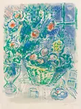 Marc Chagall, Corbeille de Fruits et Ananas, 1964, Lithograph in colors