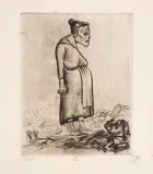 Otto Dix, Schwangerschaft, 1922, Drypoint