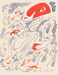 Komposition mit phrygischer Mütze by André Masson, 1960, Gouache, sold Jul 2025