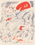 André Masson, Komposition mit phrygischer Mütze, 1960, Gouache