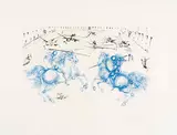 Combat des Cavaliers by Salvador Dalí, 1971, Etching in colors, sold Jul 2025