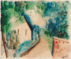Maurice de Vlaminck, La Maison sous les arbres, 1922, Watercolor