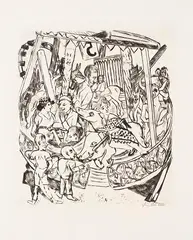 Das Karussell by Max Beckmann, 1921, Drypoint, sold Jun 2025