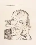 Max Beckmann, Der Ausrufer (Selbstbildnis), 1921, Drypoint