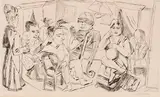 Max Beckmann, Vor dem Maskenball, 1923, Drypoint