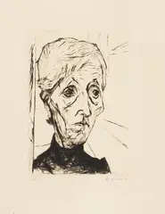 Alte Frau by Max Beckmann, 1916, Etching, sold Jun 2025