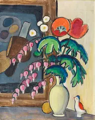 Gabriele Münter, Stillleben mit tränenden Herzen, 1940/50, Oil on canvas