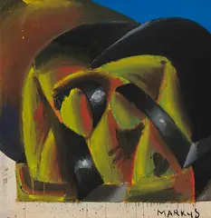 Markus Lüpertz, Dithyrambe, 1964, Glue-bound distemper on canvas