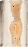 Oskar Schlemmer, Jünglingsfigur im Profil, 1928/29, Watercolor and pencil