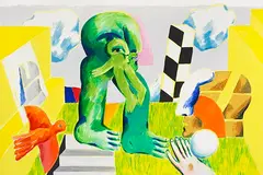 Mauerbild VII (Garten des Malers) by Horst Antes, 1966, Acrylic on canvas, sold Jun 2025