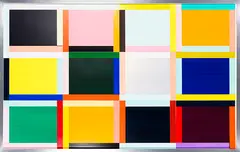Imi Knoebel, Basel Fenster 3. Ed. (Entwurf Nr. 7 von 12), 2020, Collage. Acrylic on collaged plastic foil in th...