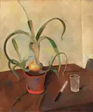 Felix Nussbaum, Stillleben mit Zwiebelpflanze, 1926, Oil on canvas
