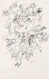 George Grosz, Caféhaus II, 1915, Pen and India ink drawing