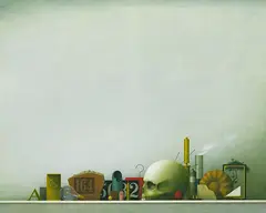 Nature morte by Friedrich Meckseper, 1987, Acrylic on canvas, sold Jun 2025