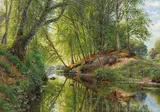 Flußlauf am Waldesrand by Peder (Peder Mørk Mønsted) Mönsted, 1897, Oil on canvas, sold Jun 2025